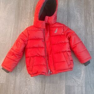 Nautica Red and Black Puffer Jacket